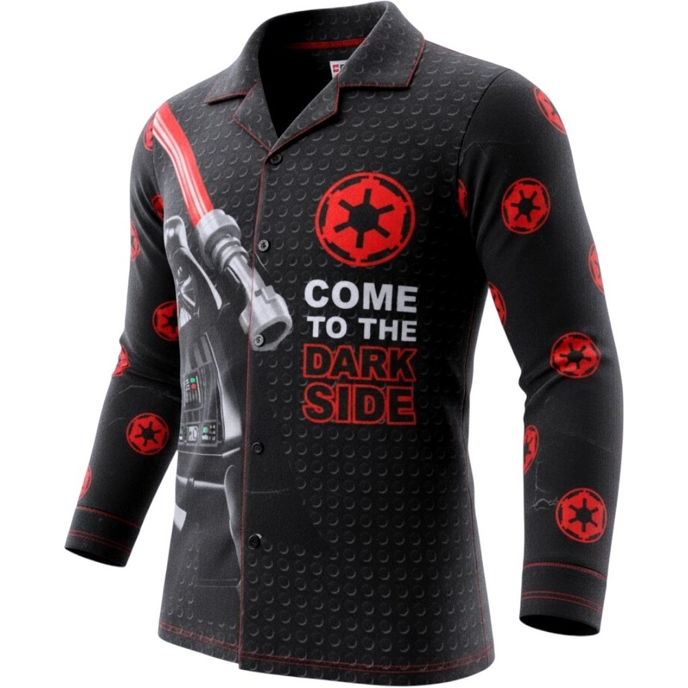 LEGO Star Wars Darth Vader Pajama Top Size 10/12 Black Red Dark Side Fleece L/S